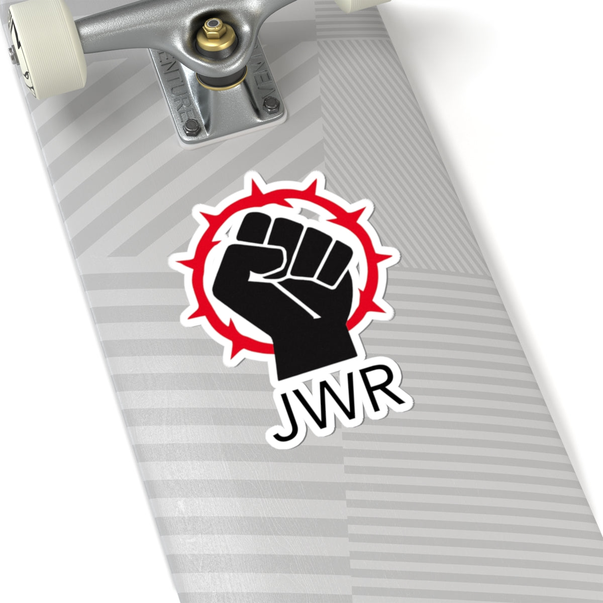 Empowering Kiss-Cut Stickers - Bold Fist Design with JWR Message