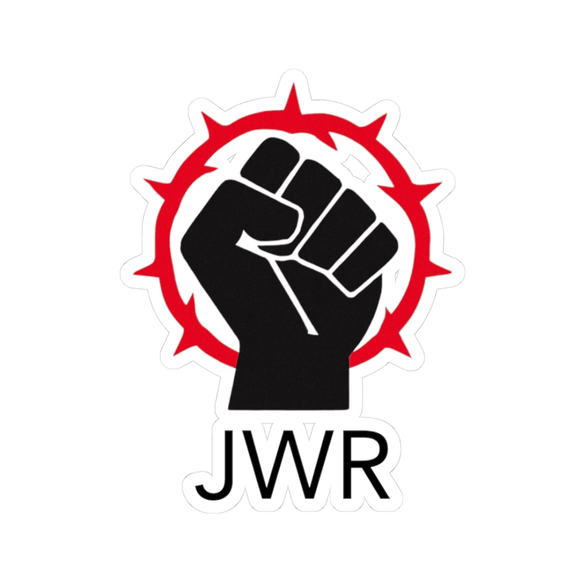 Empowering Kiss-Cut Stickers - Bold Fist Design with JWR Message