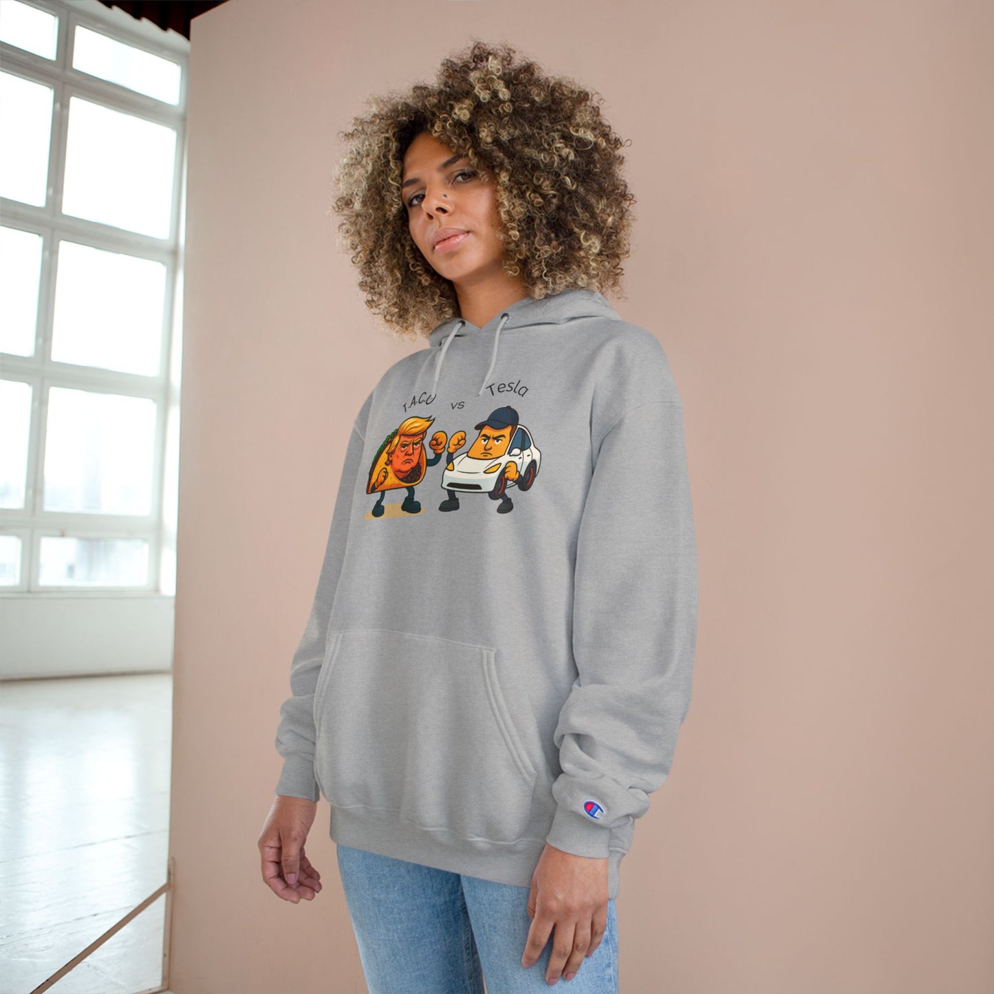Humorous Champion Hoodie with Artwork, Streetwear Gift for Nerds, Funny Apparel, Unique Gift for Tech Lovers, Casual Warmth