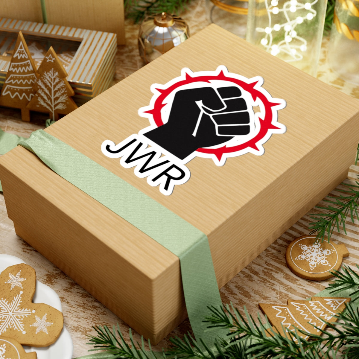 Empowering Kiss-Cut Stickers - Bold Fist Design with JWR Message