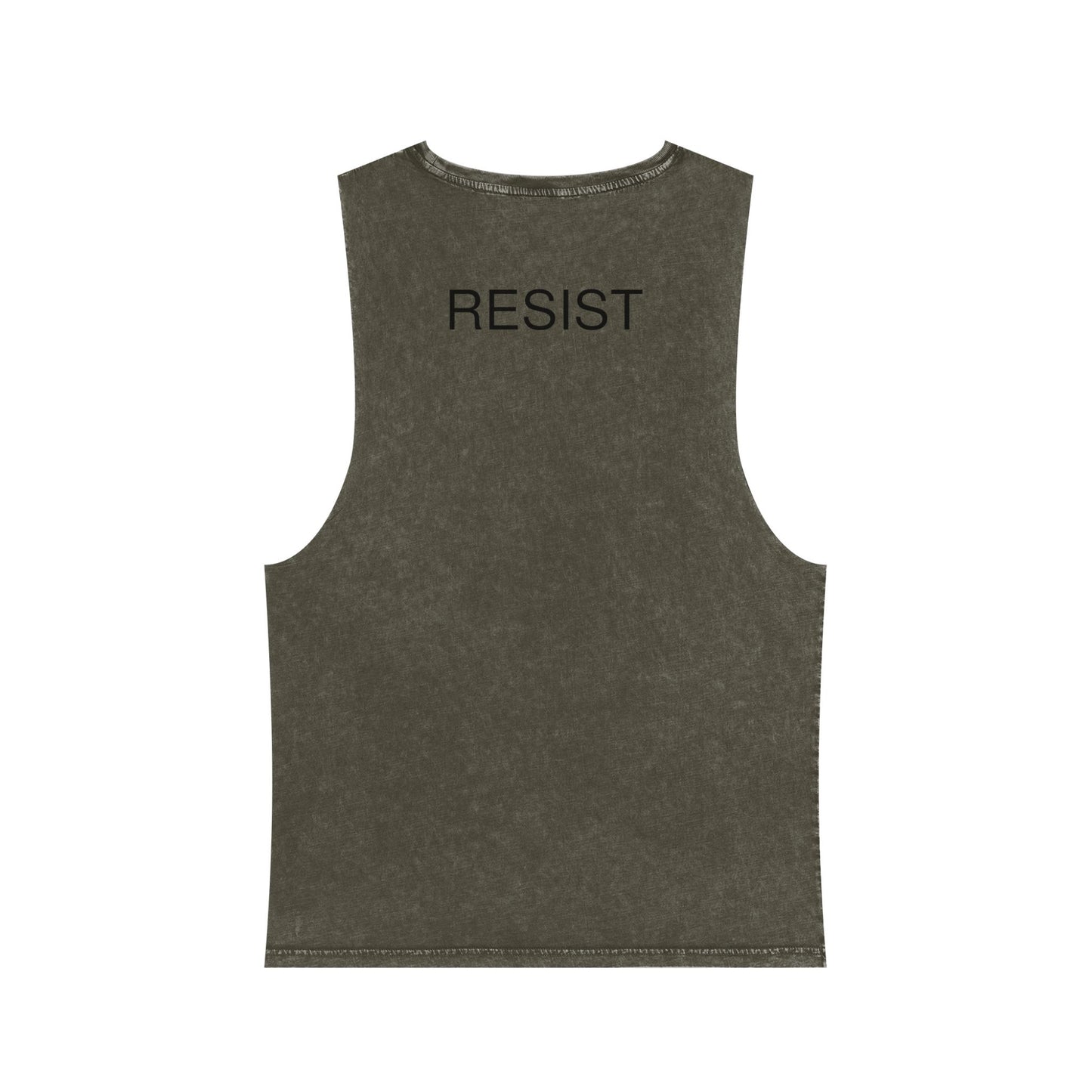 Unisex Stonewash Tank Top - The Fool Resist Graphic Tee