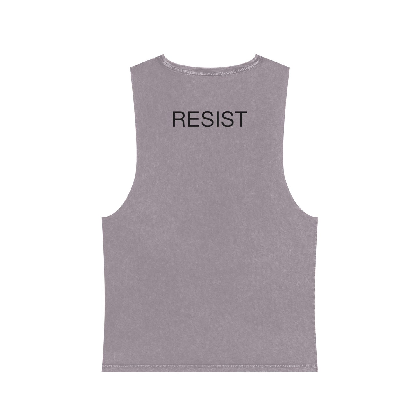 Unisex Stonewash Tank Top - The Fool Resist Graphic Tee