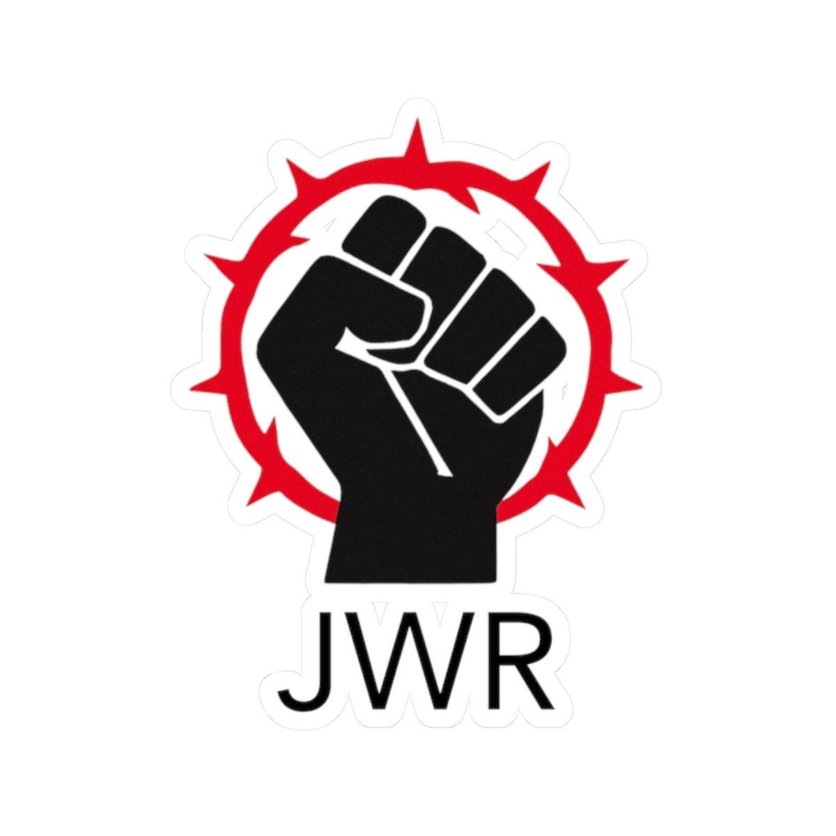 Empowering Kiss-Cut Stickers - Bold Fist Design with JWR Message