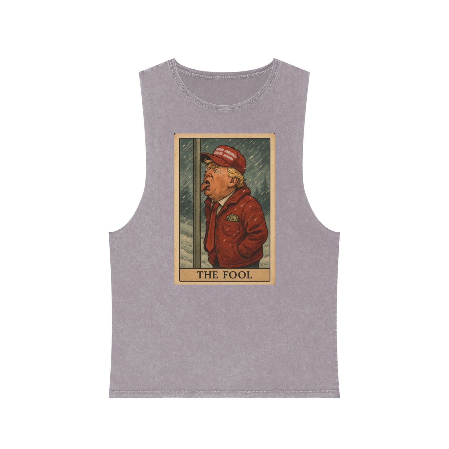 Unisex Stonewash Tank Top - The Fool Resist Graphic Tee
