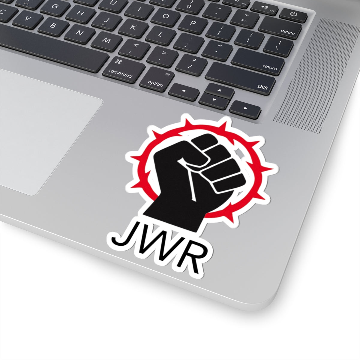 Empowering Kiss-Cut Stickers - Bold Fist Design with JWR Message