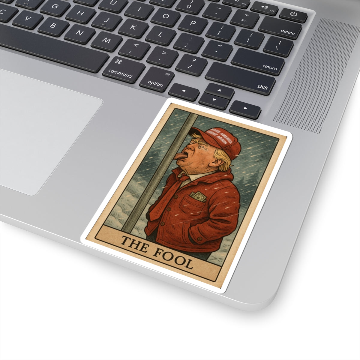 Funny Political Kiss-Cut Stickers - "THE FOOL" Design for Laptop and Water Bottles