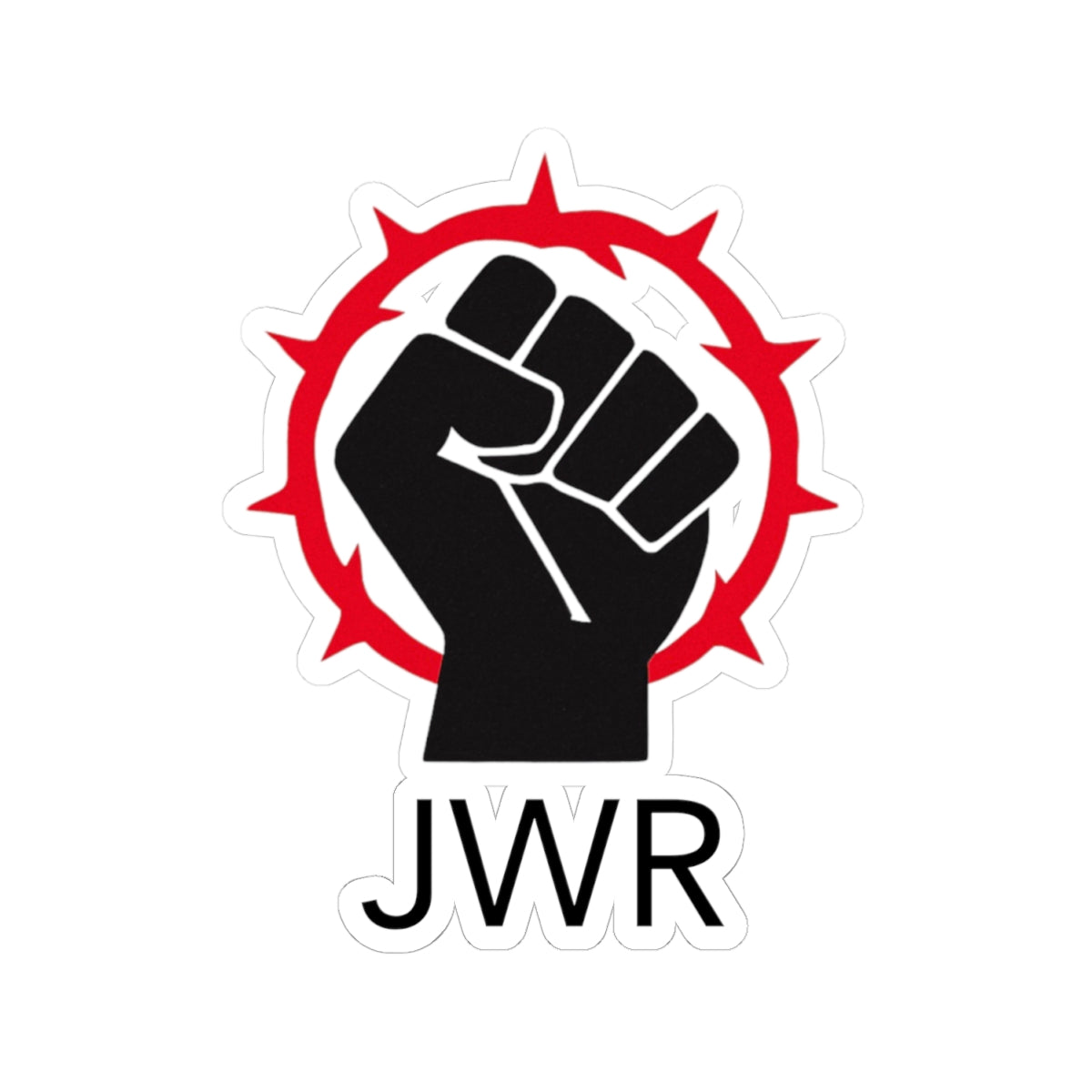 Empowering Kiss-Cut Stickers - Bold Fist Design with JWR Message