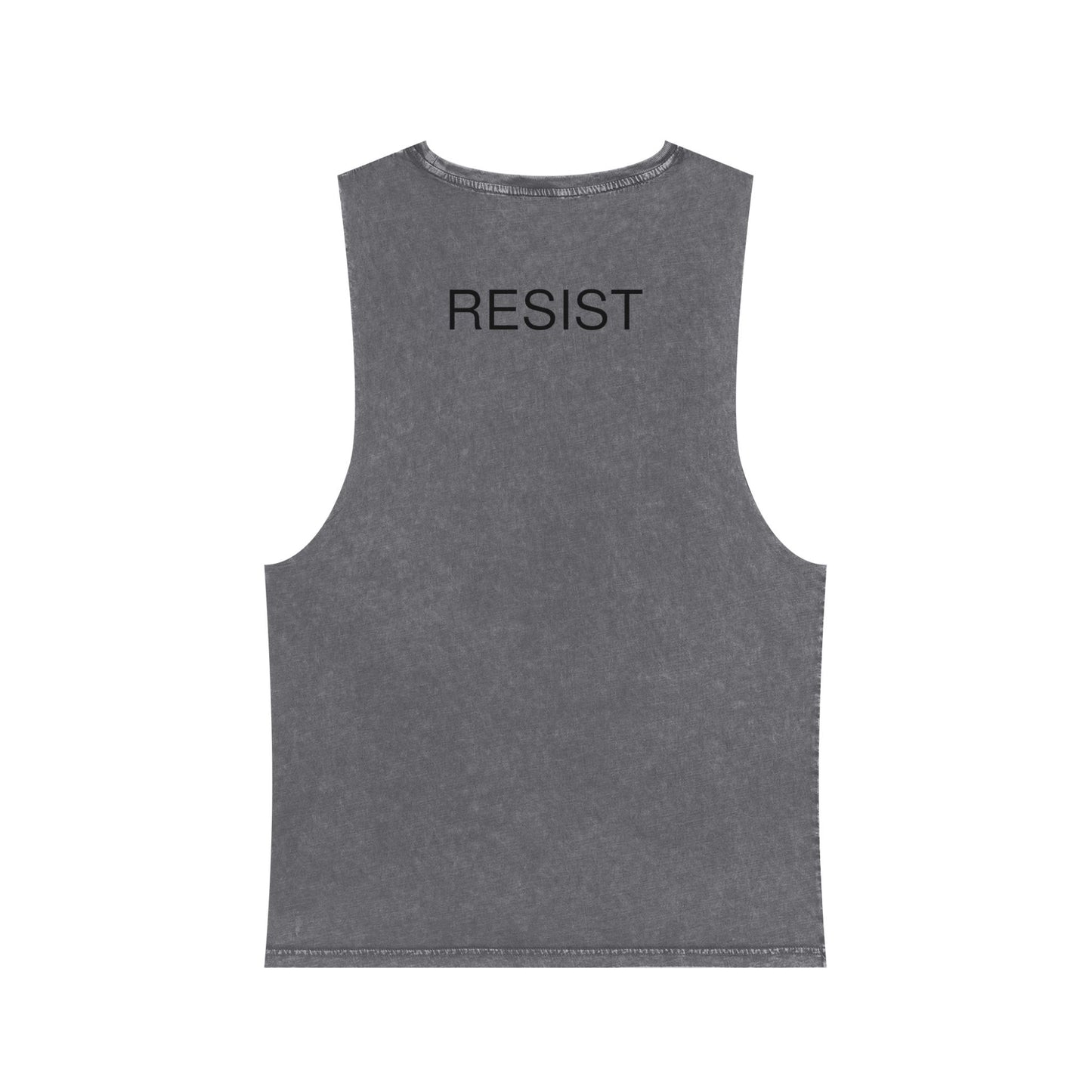 Unisex Stonewash Tank Top - The Fool Resist Graphic Tee